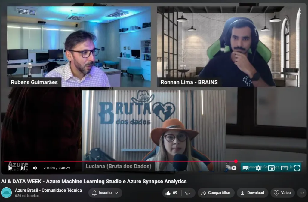 Painel AI & Data Week, Azure ML Studio e Synapse Analytics