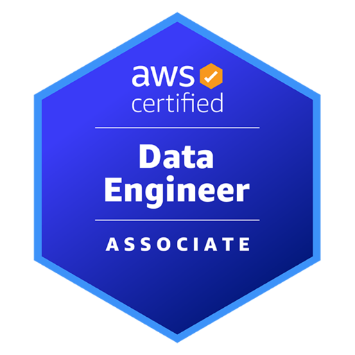Badge da certificação AWS DEA-C01: AWS Certified Data Engineer - Associate