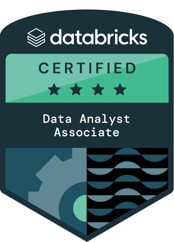 Badge da certificação Databricks: Databricks Certified Data Analyst Associate