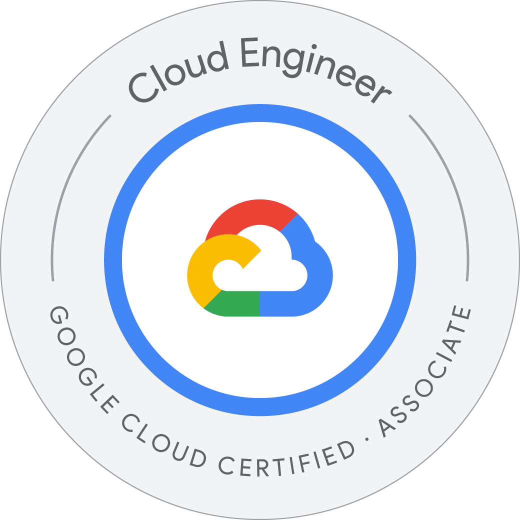 Badge da certificação Google Cloud: Associate Cloud Engineer