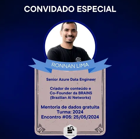 Convidado especial, Consulta BD, mentoria de dados gratuita